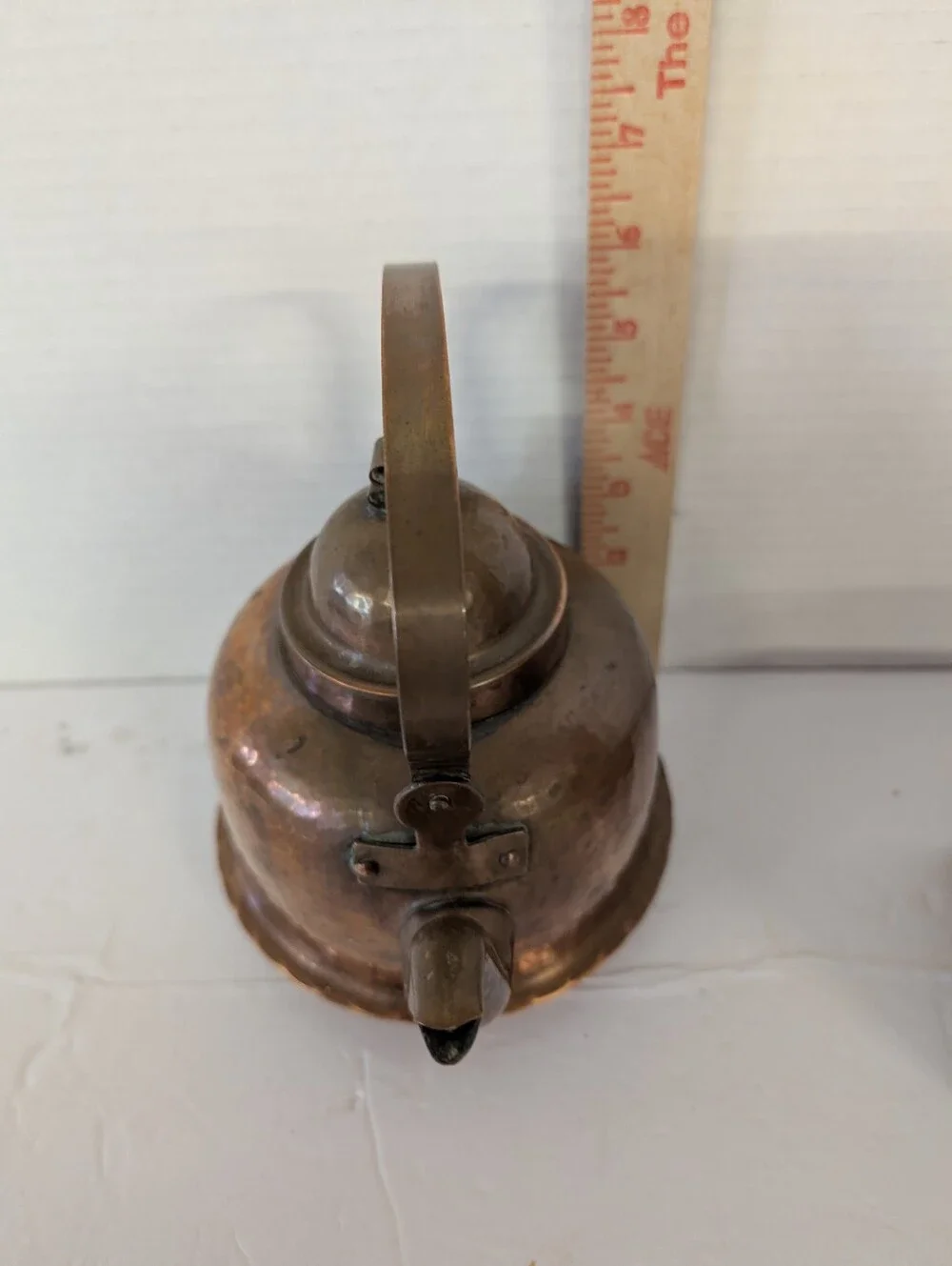 Vintage Tea Pot Copper Hammered  with Handle  Made In Sweden- Copper Color